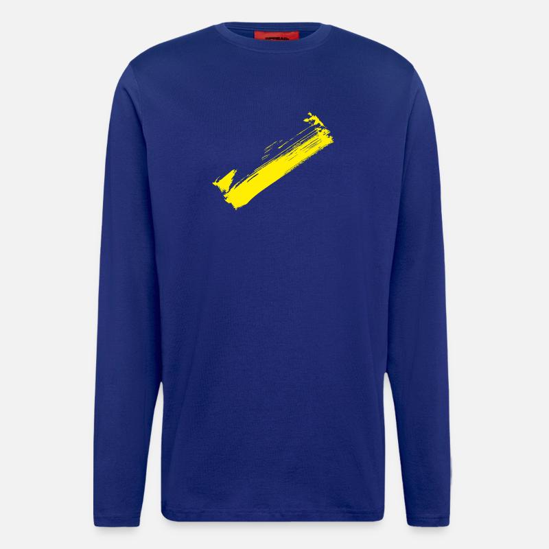 Brush Style Stripe - Diagonal Yellow - Longsleeve - made by SPREAD  - Iconic Blue