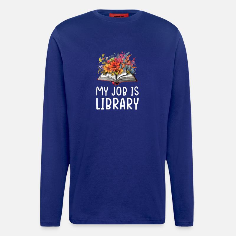 Book Blossoms Library Design - Longsleeve - made by SPREAD  - Iconic Blue