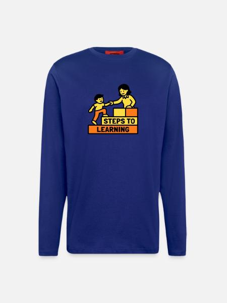 Steps to Learning Schule Logo - Langarmshirt - made by SPREAD - Iconic Blue