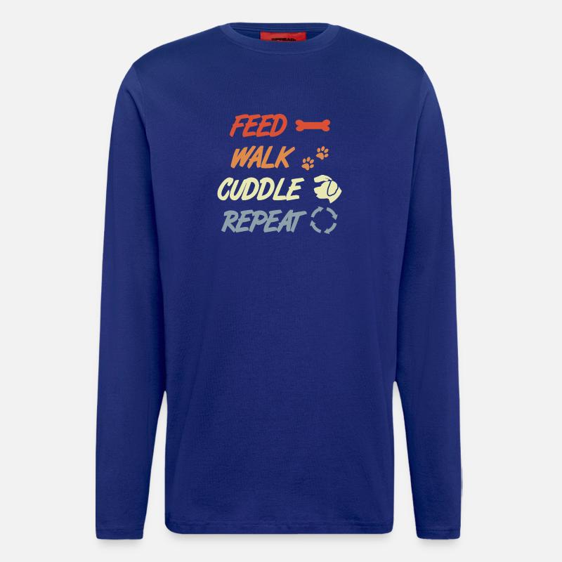 Feed Walk Cuddle Repeat – Hundeliebe - Langarmshirt - made by SPREAD - Iconic Blue