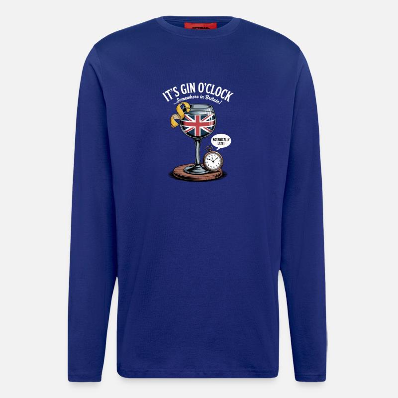Gin O'Clock Britischer Humor - Langarmshirt - made by SPREAD  - Iconic Blue