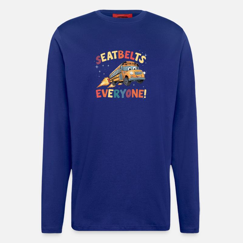 Space School Bus Rocket Flight - Longsleeve - made by SPREAD  - Iconic Blue