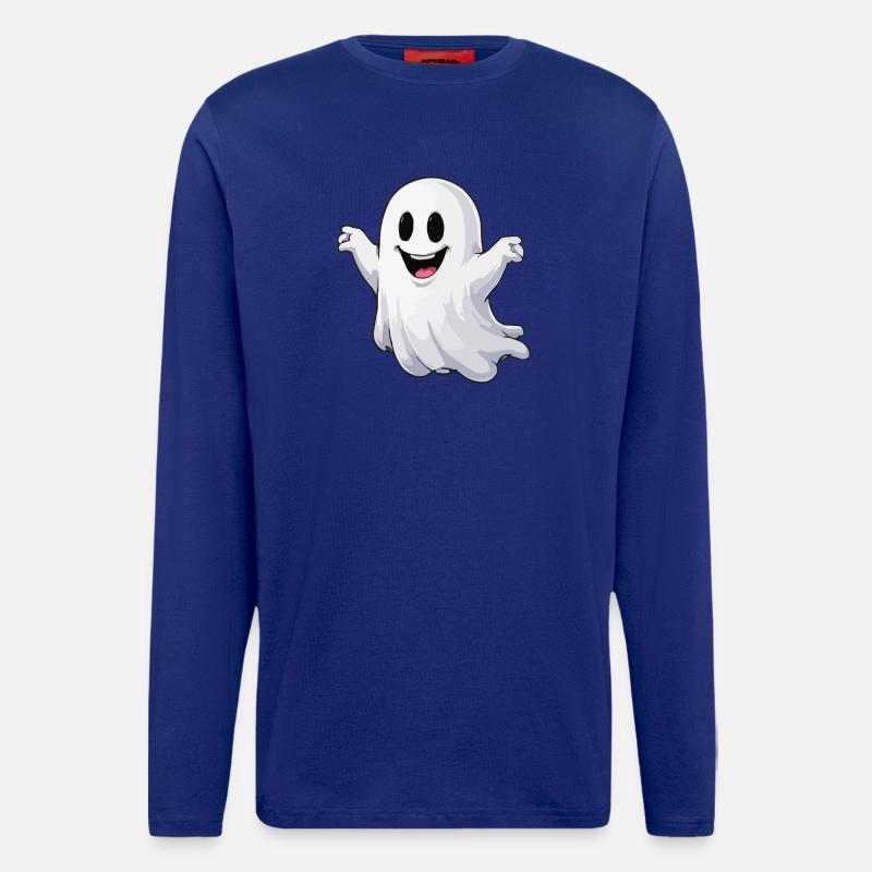 Cheerful Cartoon Ghost - Longsleeve - made by SPREAD - Iconic Blue