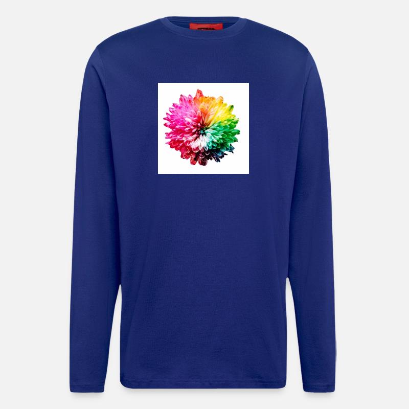 Regenbogen Blüte Explosion - Langarmshirt - made by SPREAD - Iconic Blue