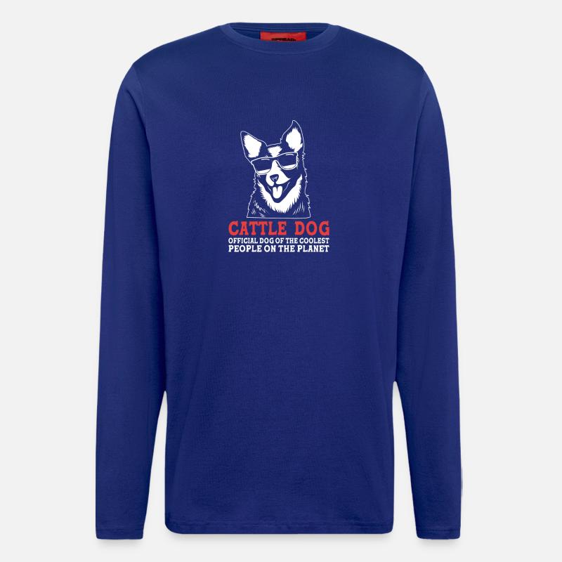 Bouvier australien chien - Manches longues bio décontracté fabriqué en UE - Iconic Blue