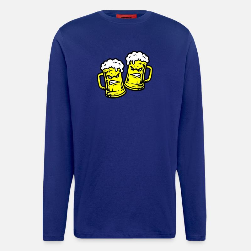 Bier Comic Bierglas - Langarmshirt - made by SPREAD  - Iconic Blue