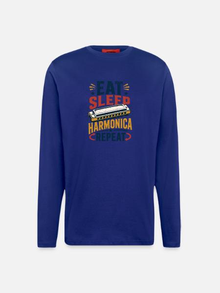 Instrument Harmonica Repeat-Music Harmonica - Longsleeve - made by SPREAD - Iconic Blue