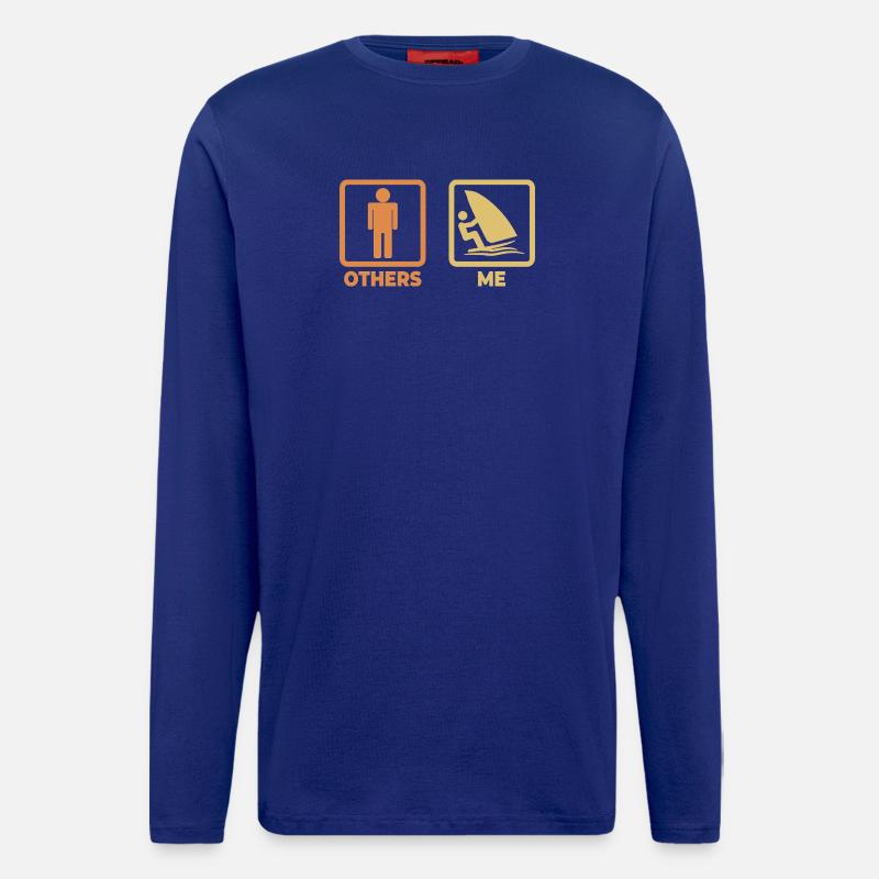 Lustige Windsurfer Strichmännchen - Langarmshirt - made by SPREAD  - Iconic Blue