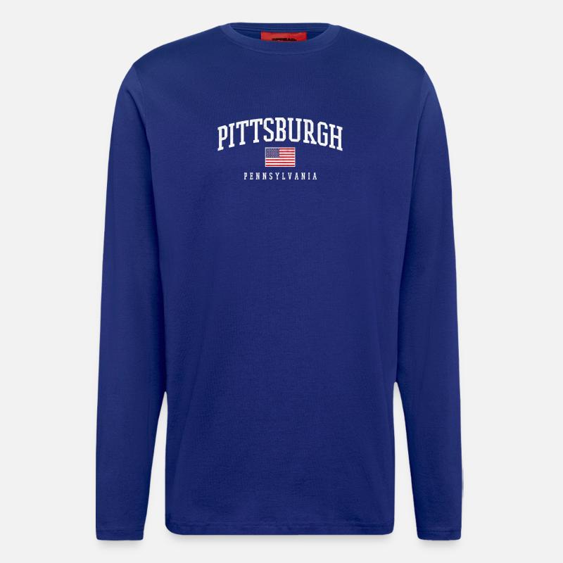 Pittsburgh Arc with Flag - Longsleeve - made by SPREAD  - Iconic Blue