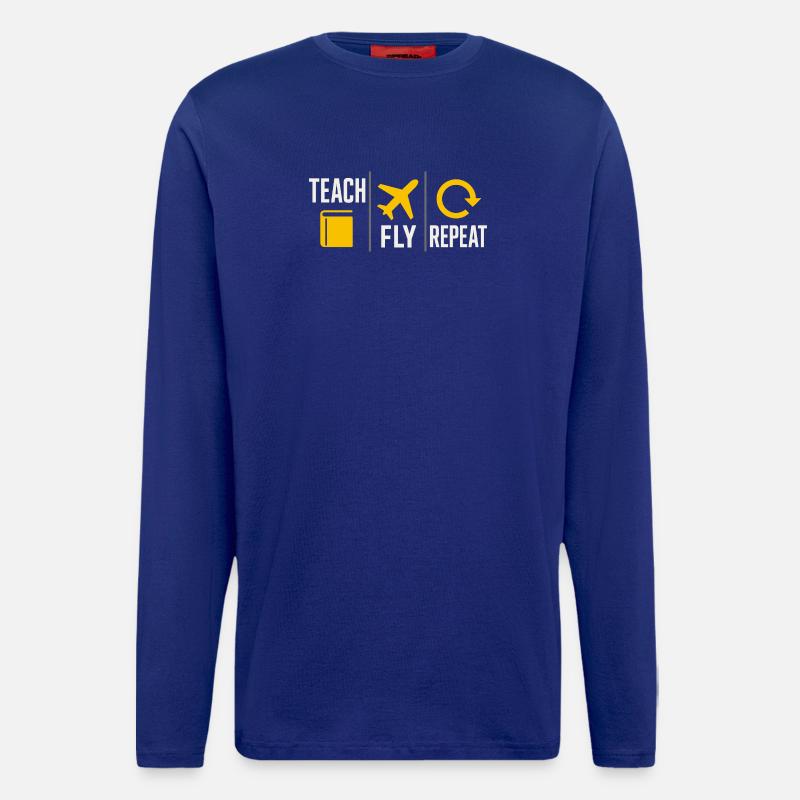 Fluglehrer Cfi Pilot Luftfahrtlehrer - Langarmshirt - made by SPREAD  - Iconic Blue