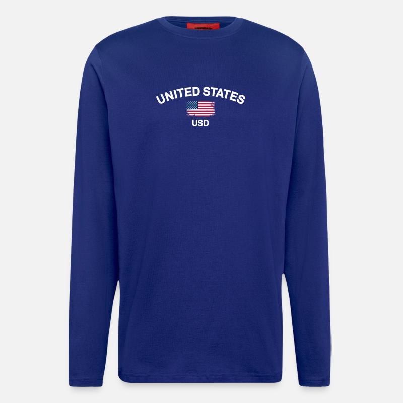 Distressed US Flag USD Graphic - Longsleeve - made by SPREAD - Iconic Blue