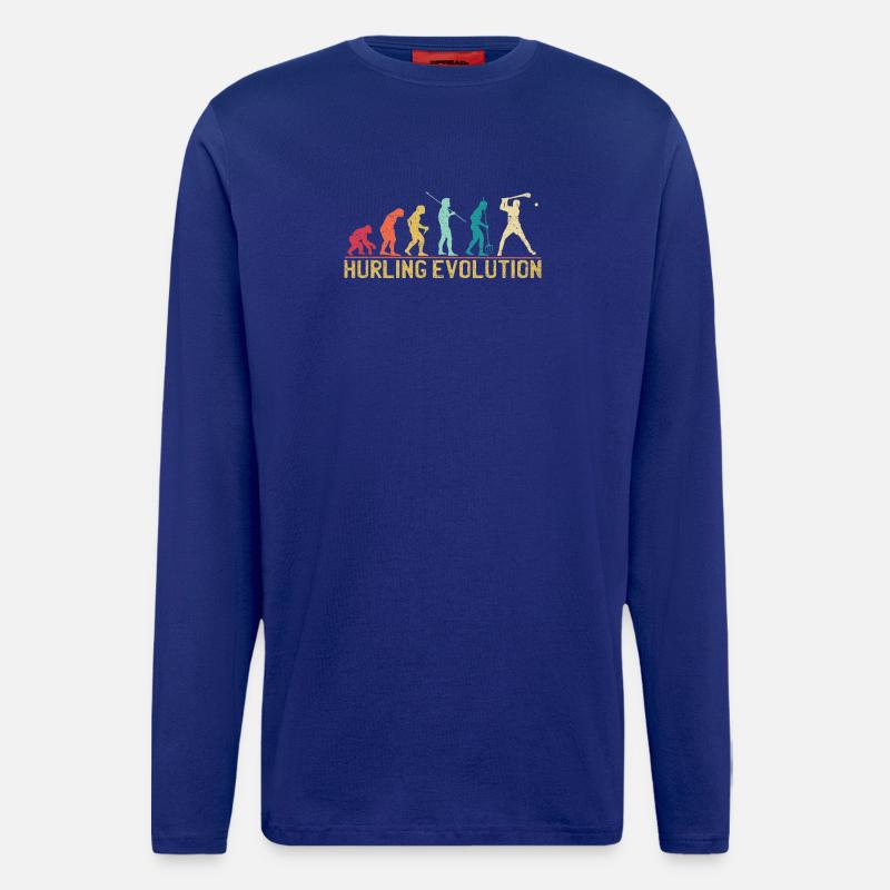 Hurling Evolution Silhouette Design - Longsleeve - made by SPREAD  - Iconic Blue