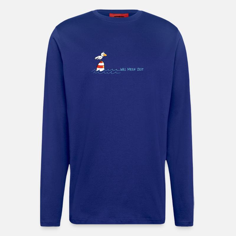 Drollige Möwe Will Meer Zeit - Langarmshirt - made by SPREAD  - Iconic Blue