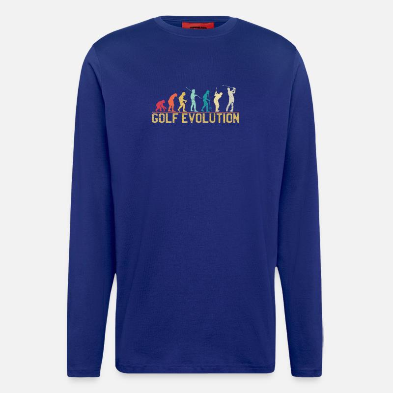 Golf Evolution Silhouette Design - Langarmshirt - made by SPREAD  - Iconic Blue