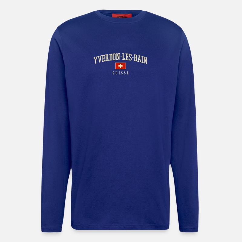 Yverdon-les-Bains Schweizer Emblem - Langarmshirt - made by SPREAD  - Iconic Blue
