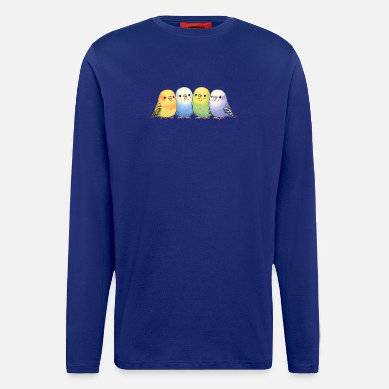 Wellensittiche Gruppe - Langarmshirt - made by SPREAD  - Iconic Blue