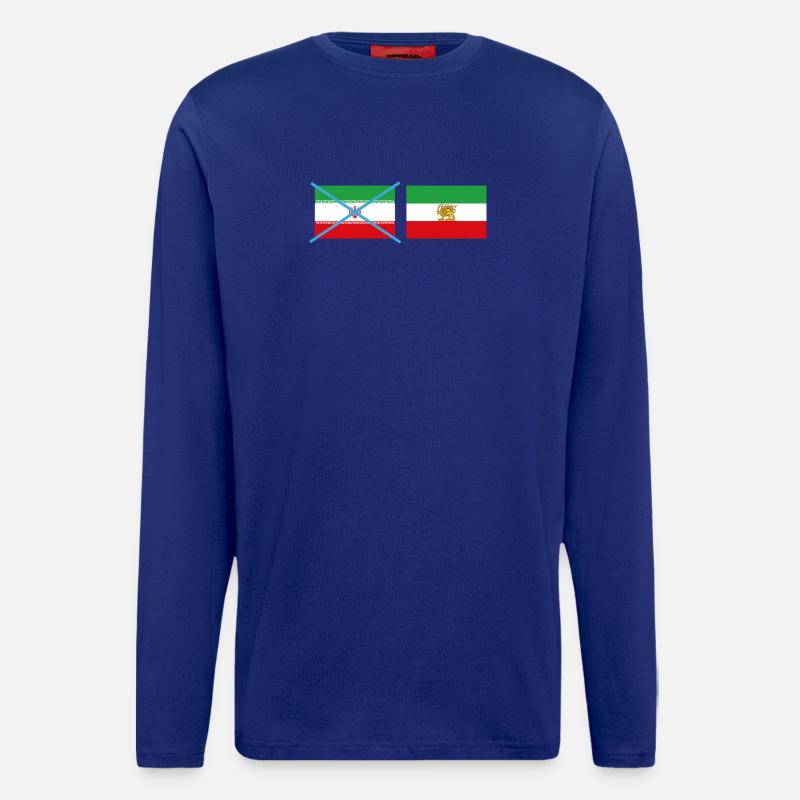 Smashed Iran flags - Longsleeve - made by SPREAD  - Iconic Blue