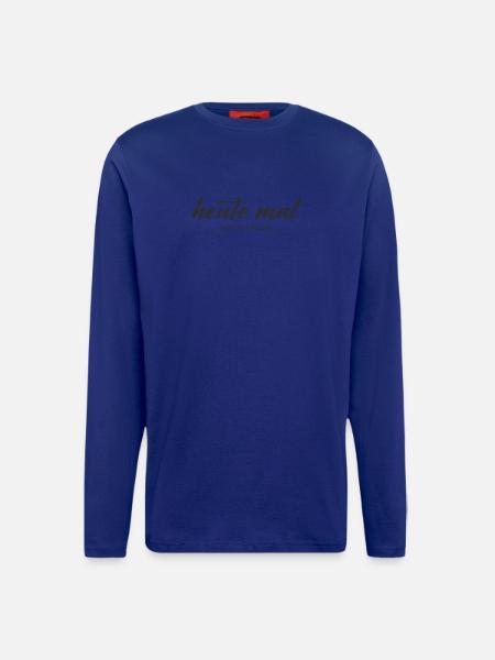 Heute mal nur Fuck-Off-Laune – Statement - Langarmshirt - made by SPREAD - Iconic Blue