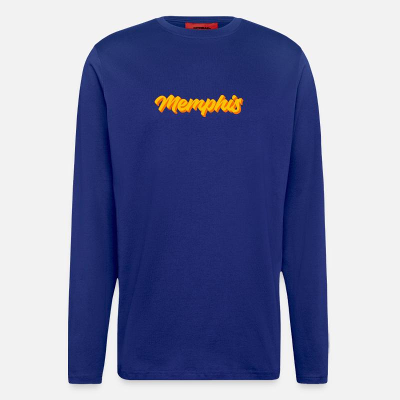 Memphis Retro Script Sunset - Langarmshirt - made by SPREAD  - Iconic Blue