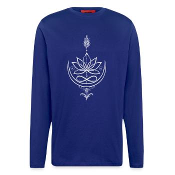 Lotus Lotusblume Yoga Pfeil - Langarmshirt - made by SPREAD  - Iconic Blue - Vorne