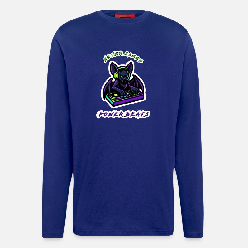 Neon Bat DJ Power Beats - Langarmshirt - made by SPREAD  - Iconic Blue
