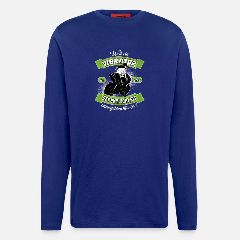 Bikergirl mit Vibrator - Langarmshirt - made by SPREAD  - Iconic Blue