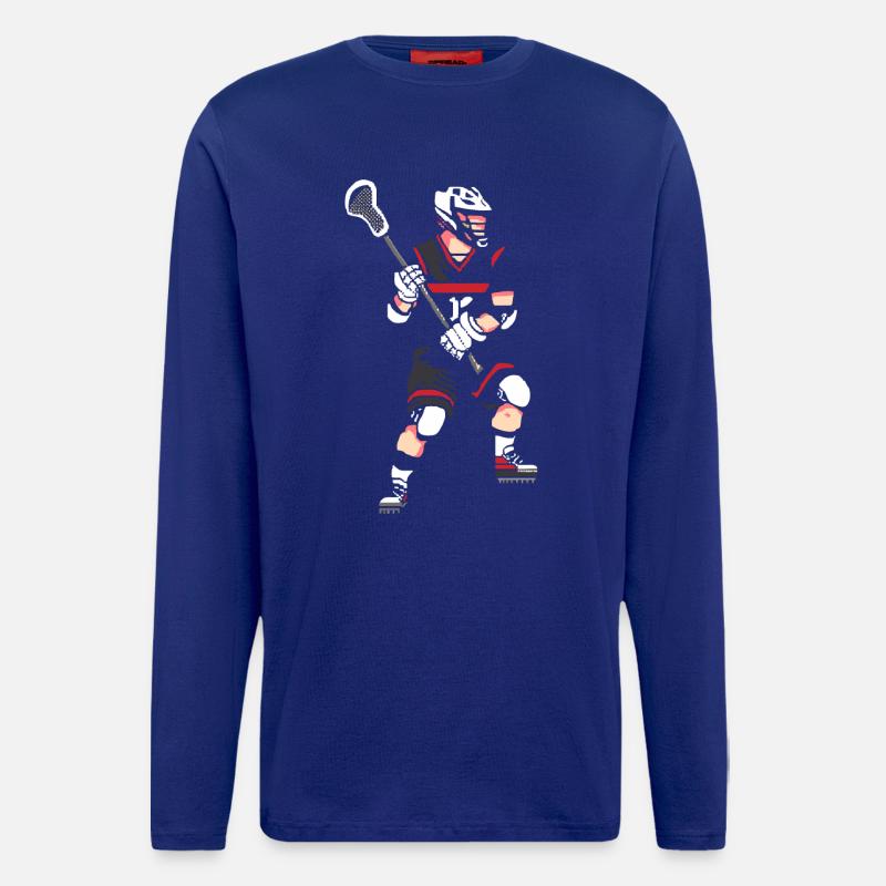 Lacrosse Spieler Pixel - Langarmshirt - made by SPREAD - Iconic Blue