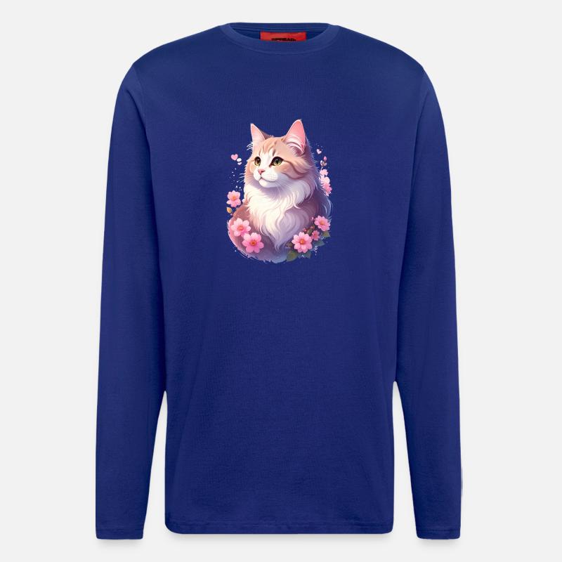 Angora Katze Portrait - Langarmshirt - made by SPREAD  - Iconic Blue