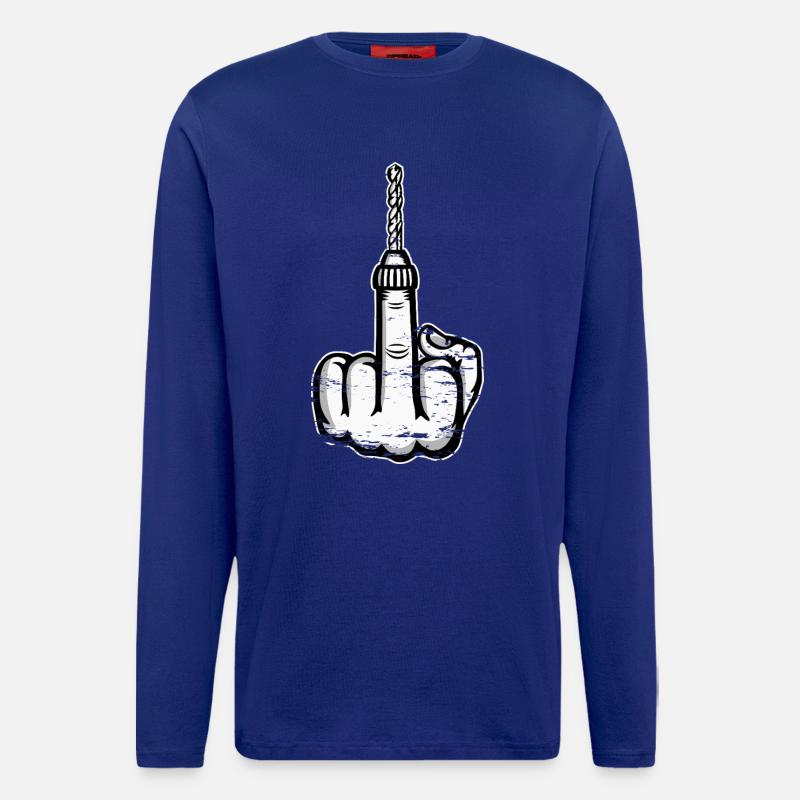 Middle Finger Stingerfinger Drill Design - Longsleeve - made by SPREAD  - Iconic Blue