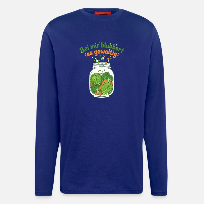 Fermentation Gemüse Einmachglas Blubbern - Langarmshirt - made by SPREAD  - Iconic Blue
