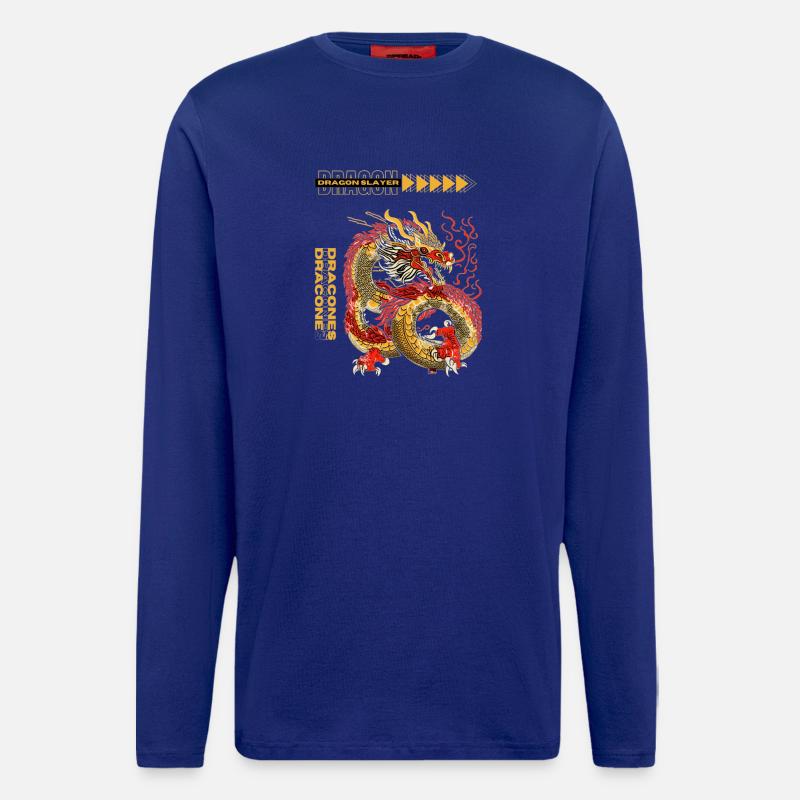 Tueur de dragons - Manches longues bio décontracté fabriqué en UE - Iconic Blue