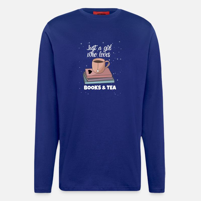 Bücher und Tee - Langarmshirt - made by SPREAD  - Iconic Blue