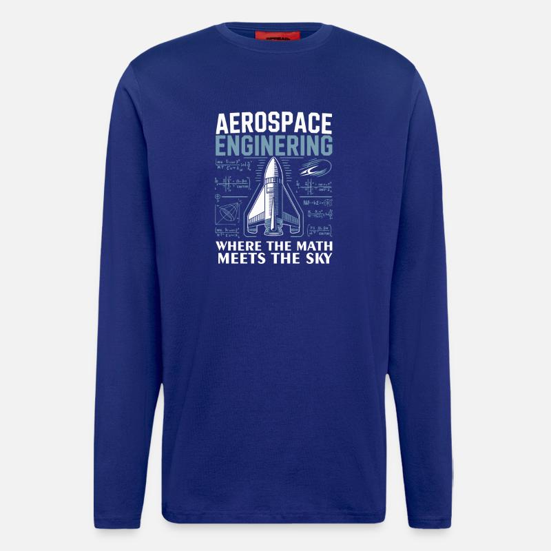 Aerospace Engineering Math Humor Design - Manches longues bio décontracté fabriqué en UE - Iconic Blue