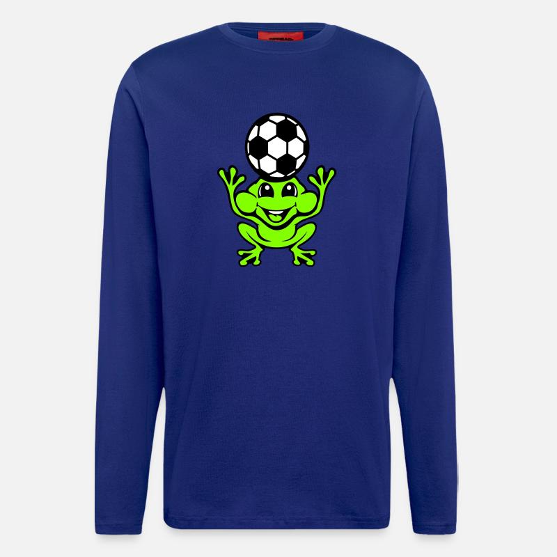 Frog Soccer Header Ball Playing Toad - Longsleeve - made by SPREAD  - Iconic Blue