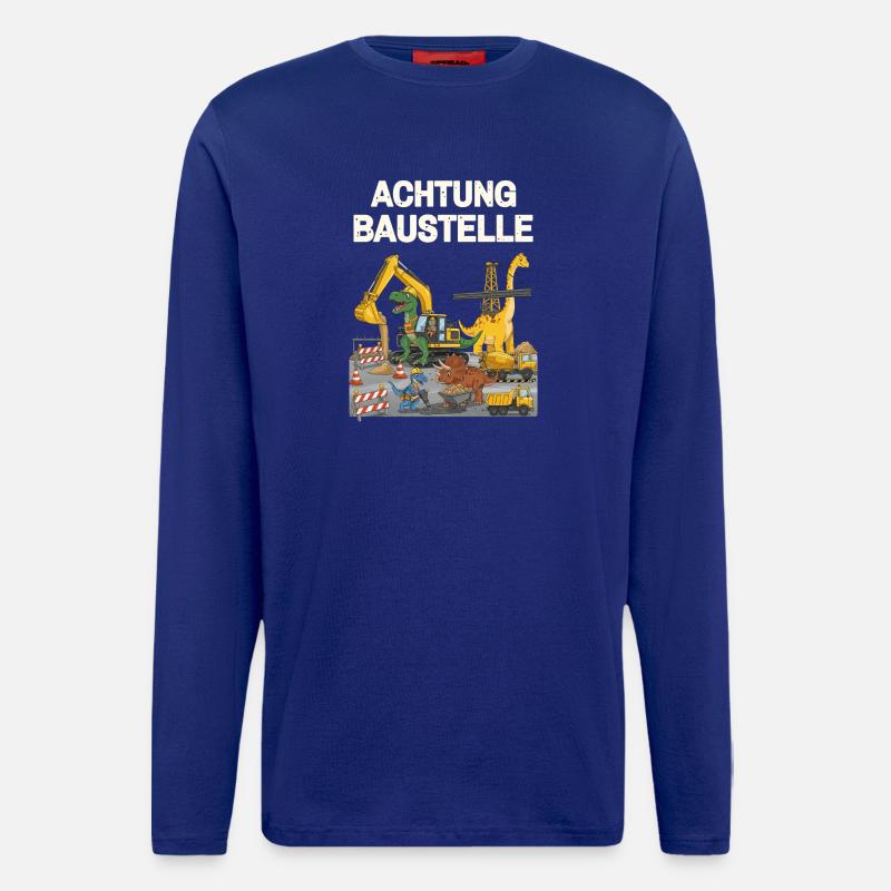 Dinosaurier Baustelle - Langarmshirt - made by SPREAD  - Iconic Blue