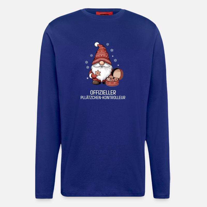 Weihnachtsgnom mit Plätzchen - Langarmshirt - made by SPREAD  - Iconic Blue
