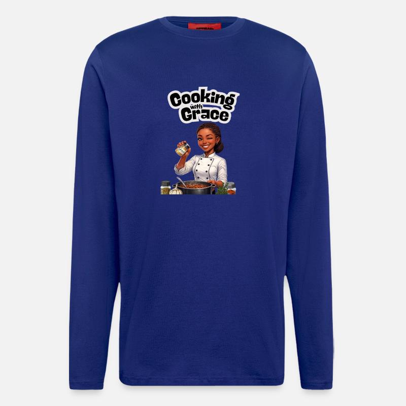 Mit Anmut kochen - Langarmshirt - made by SPREAD  - Iconic Blue