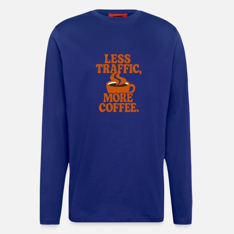Productivité Caféinée : Zéro Perte de Temps - Longsleeve - made by SPREAD  - Iconic Blue
