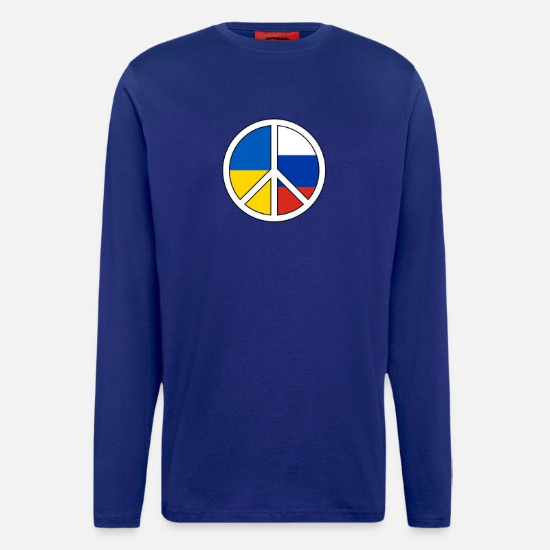 Friedenssymbol mit Farbblockmuster - Langarmshirt - made by SPREAD  - Iconic Blue