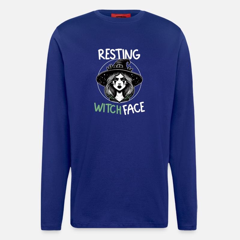 Witch Face at Rest Illustration - Longsleeve - made by SPREAD  - Iconic Blue