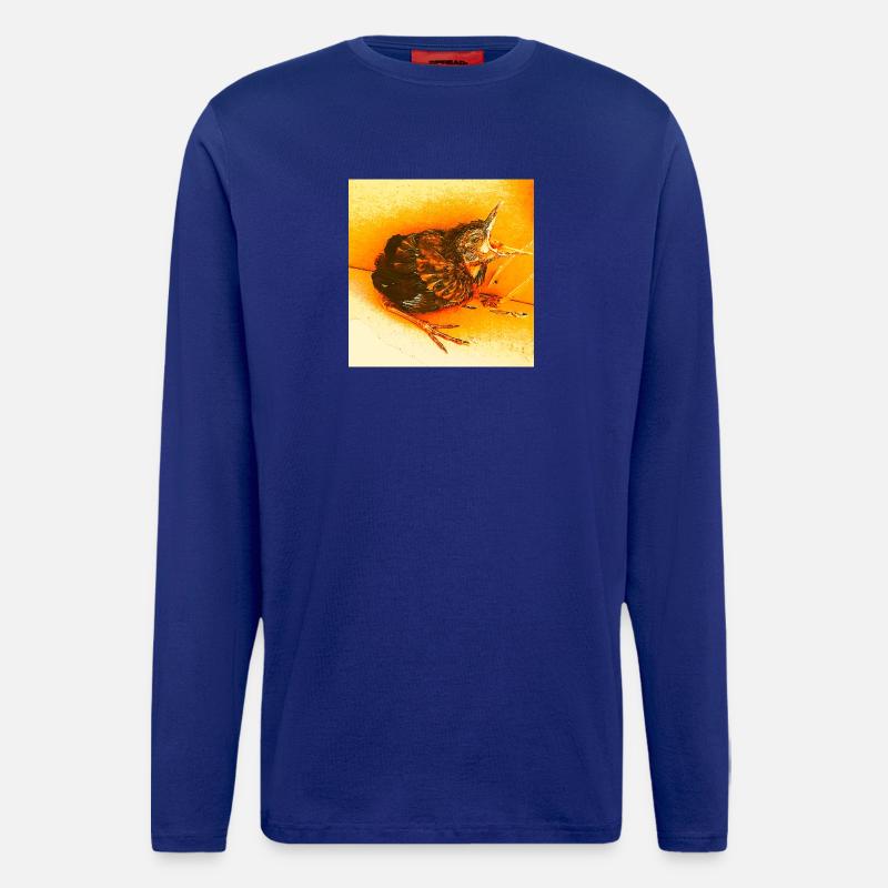 Hungrige Amsel - Langarmshirt - made by SPREAD  - Iconic Blue