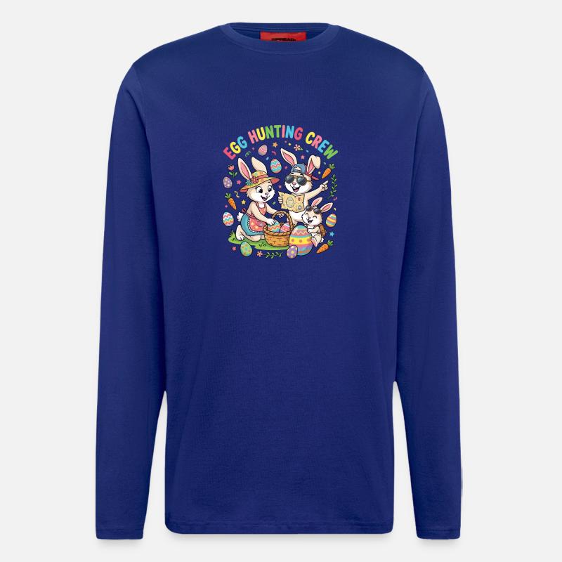 Hosterhasen Familie -Eier Sammler - Langarmshirt - made by SPREAD  - Iconic Blue