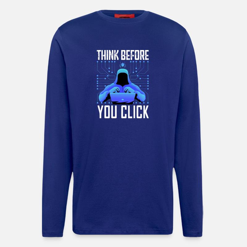 Hacker-Hacker-Hacker-Programmierer Linux Cybersicherheitsdaten - Langarmshirt - made by SPREAD  - Iconic Blue