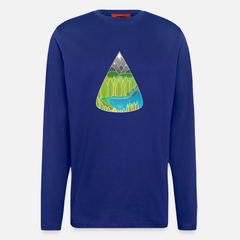 Alpen Bergsee Waldzauber - Langarmshirt - made by SPREAD  - Iconic Blue