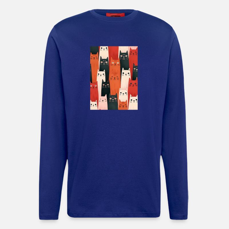 Bunte Katzen Illustration - Langarmshirt - made by SPREAD  - Iconic Blue