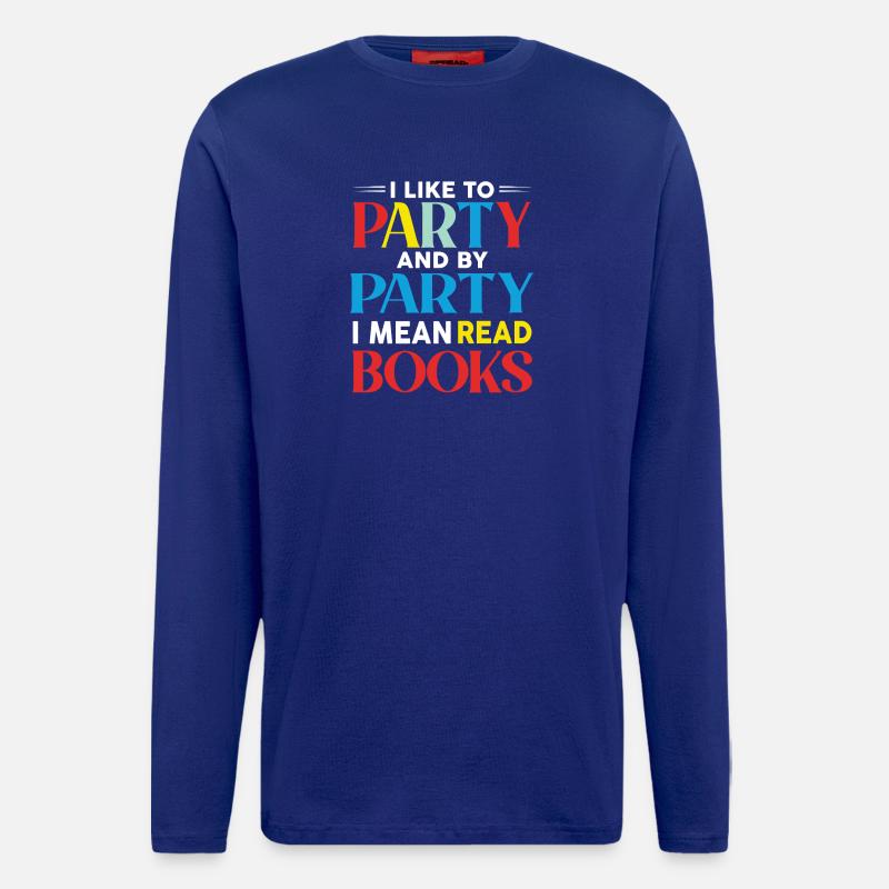 Bunte Leseparty Typo Design - Langarmshirt - made by SPREAD  - Iconic Blue