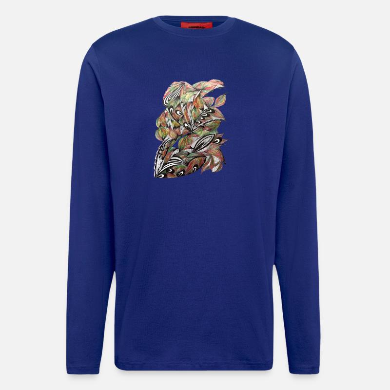 Vibrant Leaf Peacock Pattern - Longsleeve - made by SPREAD  - Iconic Blue