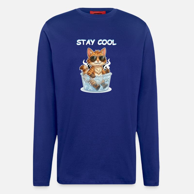 Eisbad Kätzchen Cool Bleiben - Langarmshirt - made by SPREAD  - Iconic Blue