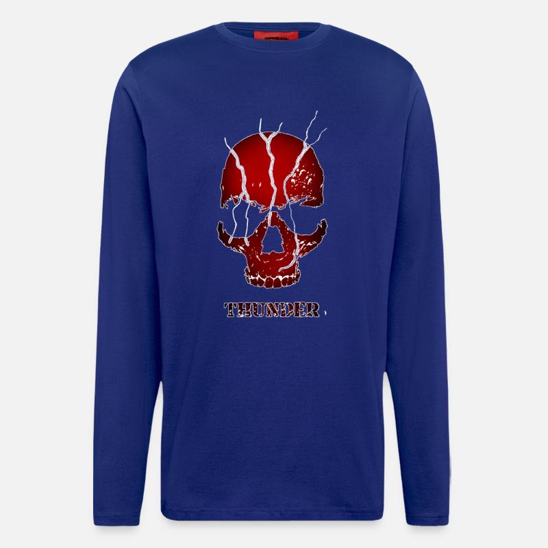 BIRD Original – Red Thunder Skull - Langarmshirt - made by SPREAD  - Iconic Blue