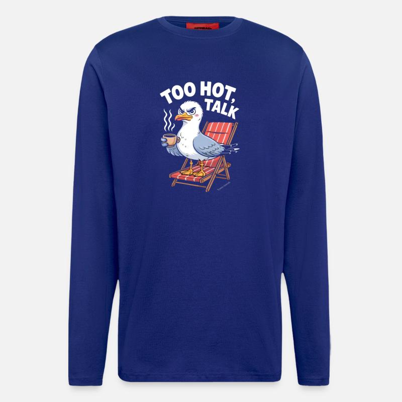 Freche Möwe entspannt sich mit Kaffee - Langarmshirt - made by SPREAD  - Iconic Blue
